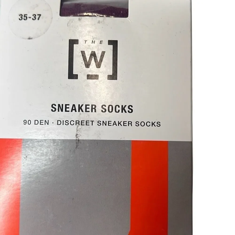 NWT Wolford Sneaker Socks Mineral Red Size 35-37 | 90 DEN No-Show Cotton Blend